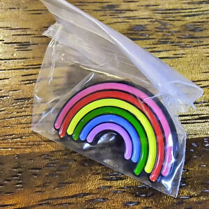 LGBT rainbow enamel pin multicolored mini jewelry women's decor bag men's black